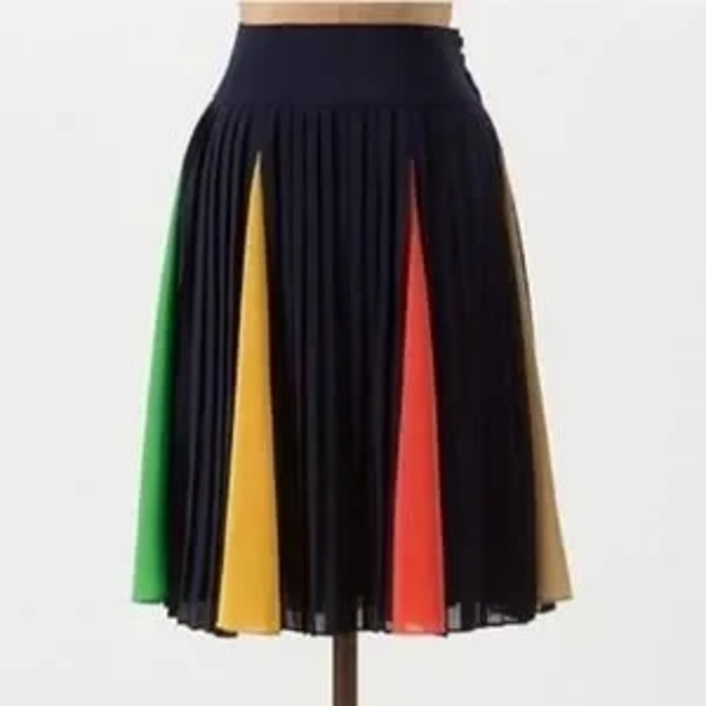 Anthropologie Colorful Pleated Women's Skirt